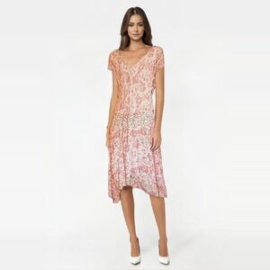 Vintage Jonathan Martin Floral Drop Waist‎ Silk Dress